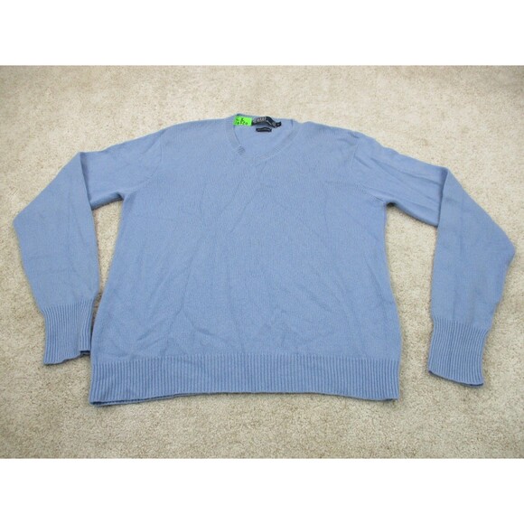 Polo Ralph Lauren Other - Ralph Lauren Polo Sweater Adult Large L Blue Cashmere V Neck Casual Preppy Mens